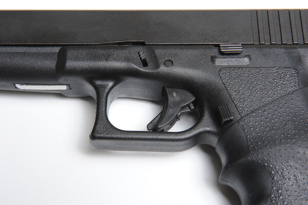 Close up picture of 9mm pistol