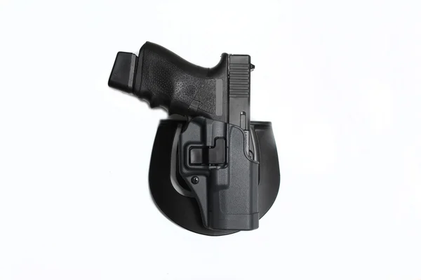 Пистолет калибра 9 мм в кобуре — стоковое фото