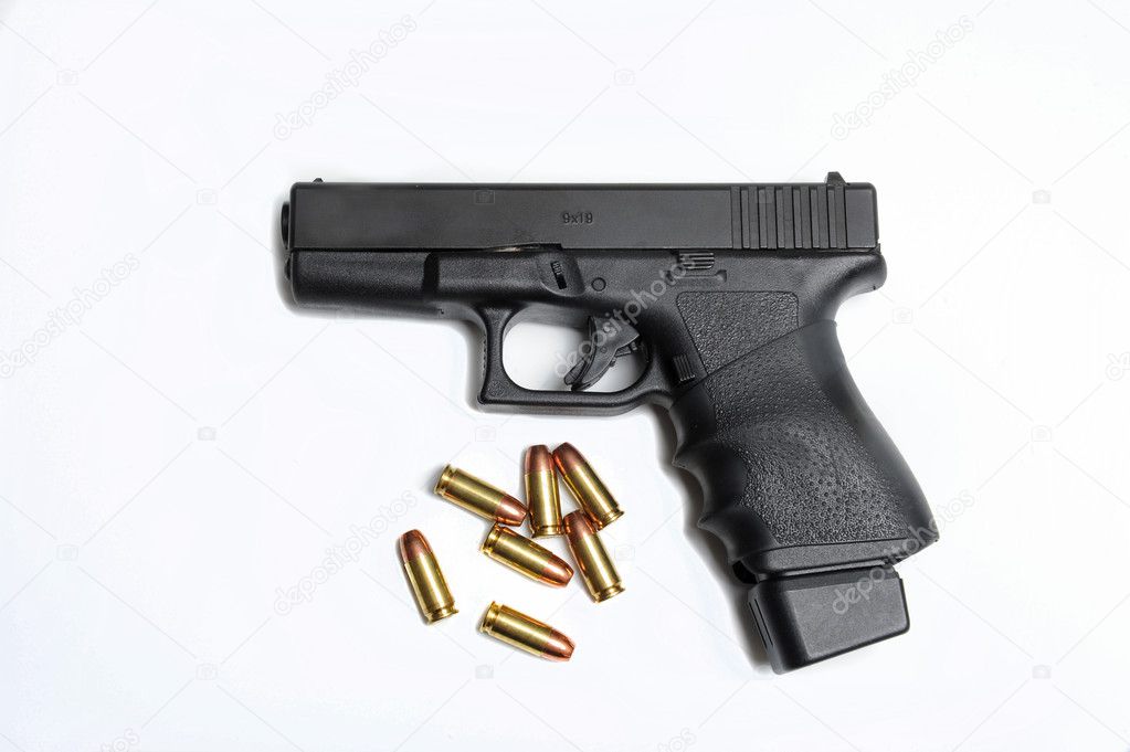 Semi automatic pistol with ammuntion