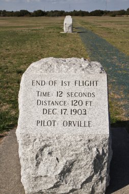 Markers at the Wright Brothers National Monument clipart