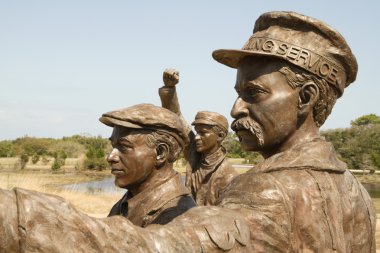 Statues at the Wright Brothers National Monument clipart