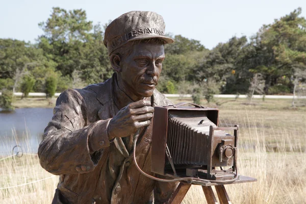 Statue of Photographer at the Wright Brothers National Monument — Stock Photo, Image