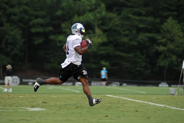 SPARTANBURG, SC - 28 de julio: Carolina Panther jugador de fútbol Deangelo Williams durante el campamento de entrenamiento 28 de julio 2008 . — Foto de Stock