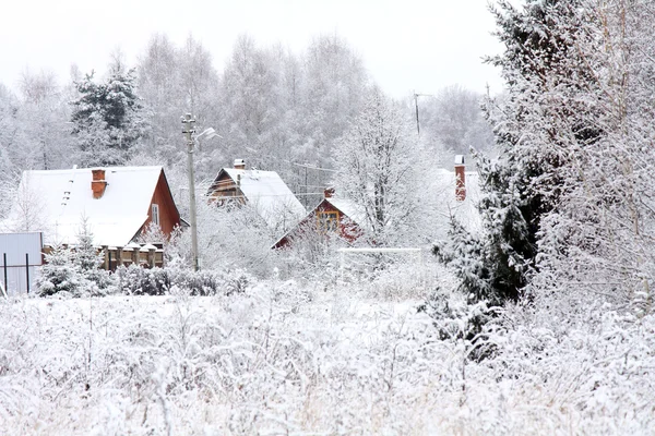 Desa musim dingin — Stok Foto