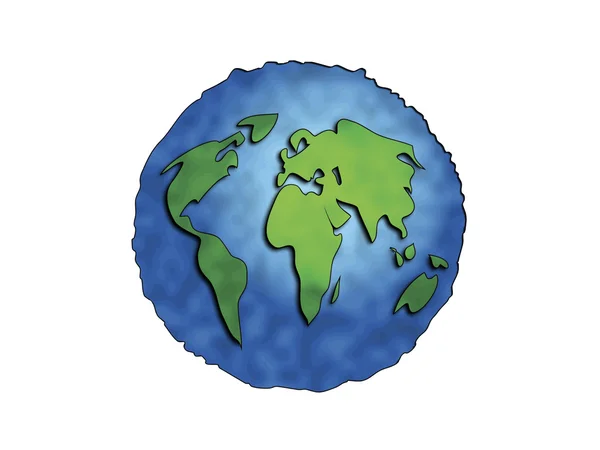 Planeta Terra sobre o fundo branco — Fotografia de Stock