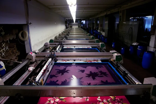 Industrie : usine d'impression textile — Photo
