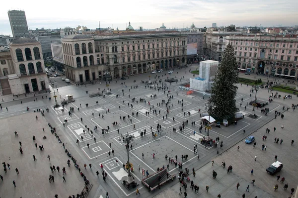 Luchtfoto van piazza del duomo - Milaan — Stockfoto