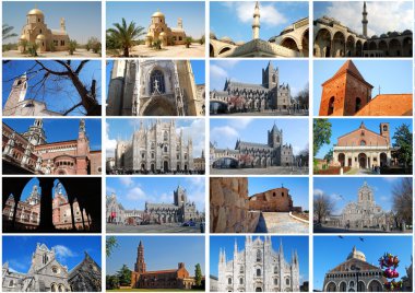 Photo collage of Churches clipart