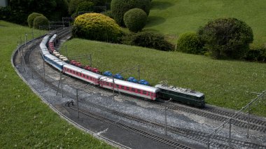 Miniature model in mini park clipart