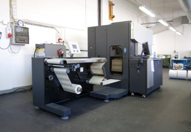 Press printing - Digital printer for labels clipart