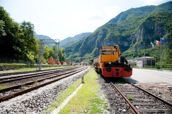Grúa hidráulica de tren - maquinaria — Foto de Stock