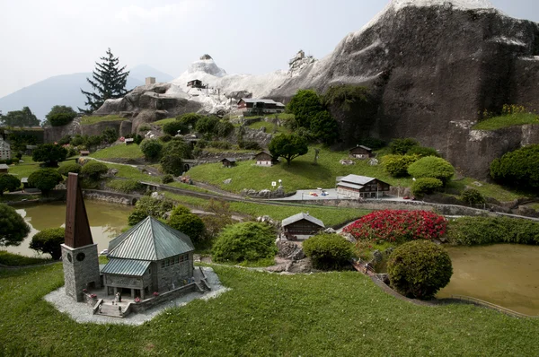 Miniaturowy model mini park — Zdjęcie stockowe