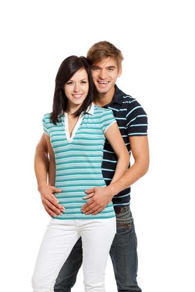 Joven feliz pareja amor sonriendo — Foto de Stock