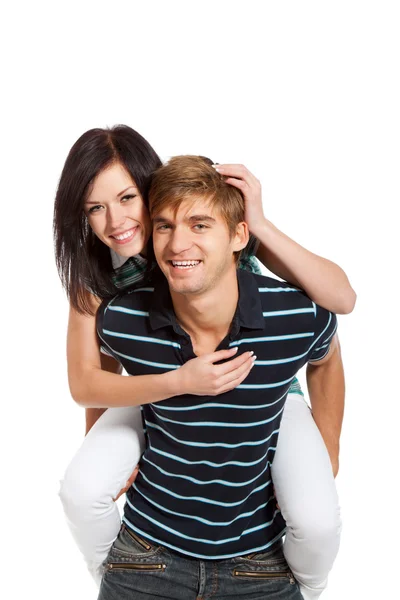 Junges glückliches Paar liebt das Lächeln — Stockfoto