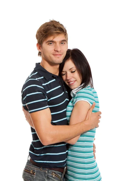 Junges glückliches Paar liebt das Lächeln — Stockfoto