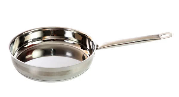 stock image Steel frying pan, isolated.