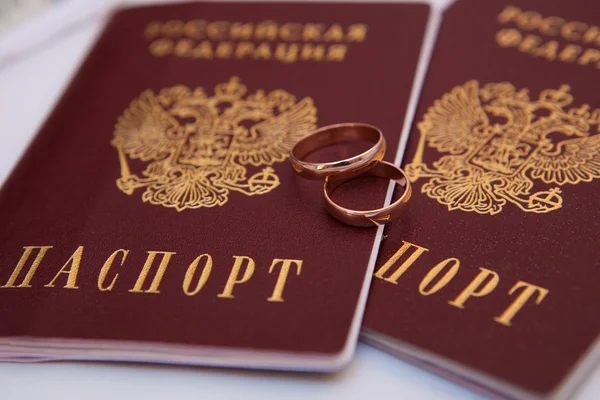 stock image Gold rings of a newly-married