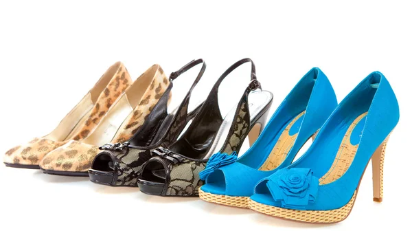 Set vrouwelijke schoenen, geïsoleerd — Stockfoto