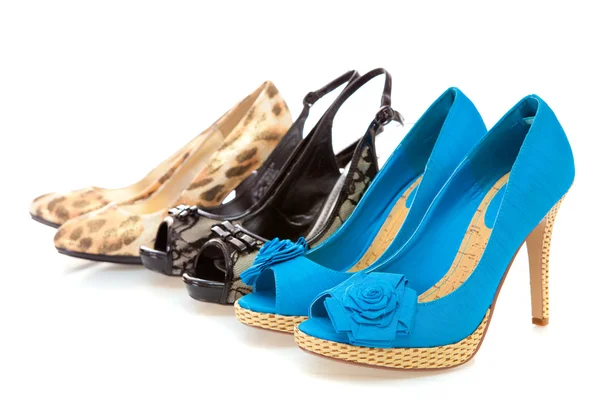 Conjunto de sapatos femininos, isolados — Fotografia de Stock