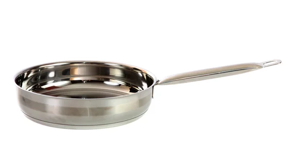 stock image Steel frying pan, isolated.