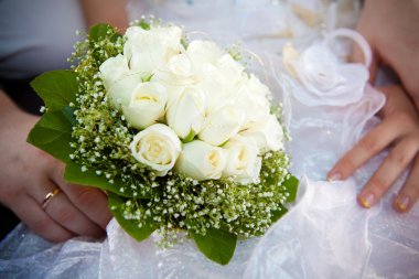 Hands of a newly-married clipart