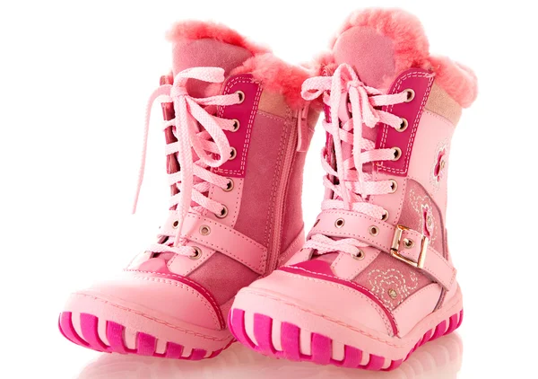 Дитячі рожеві черевики, ізольовані . — стокове фото