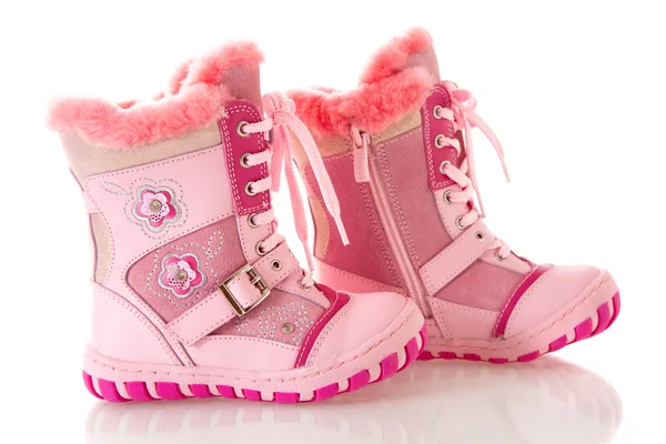 Children's pink boots, isolated. — Stock Photo, Image