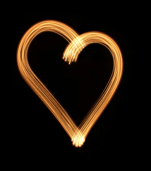 Hjärtat från ljus, isolerade. — Stockfoto