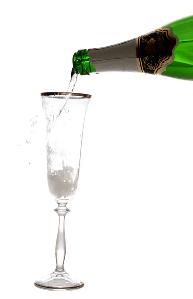 Champagner, isoliert. — Stockfoto