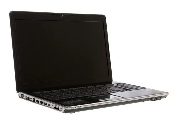 Schwarzer Laptop, isoliert. — Stockfoto