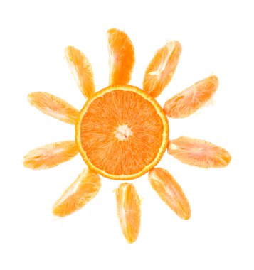 Sun from an orange,isolated. clipart