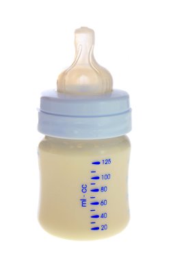 Baby's bottle, isolated. clipart