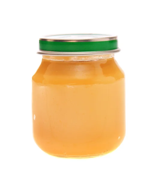 stock image Jar with a children's food, isolated.