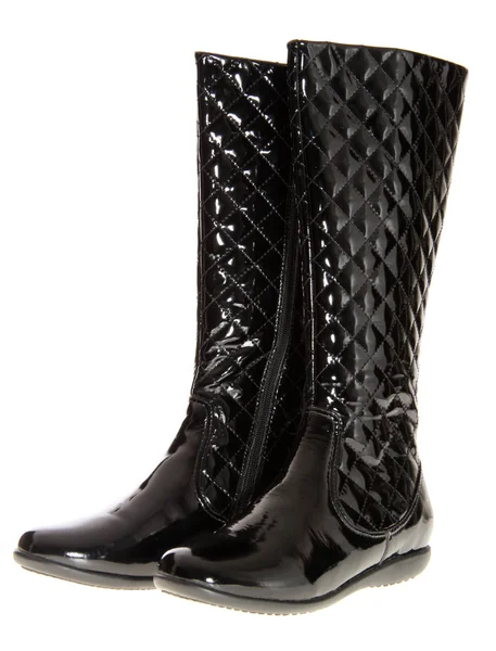 Black female boots, isolated. — Stock Photo, Image