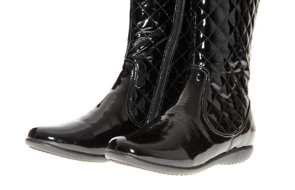 Black female boots, isolated. — Stock Photo, Image