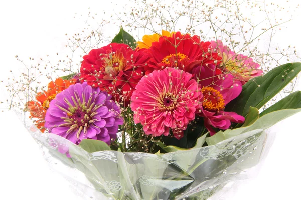 De multi-gekleurde bloemen boeket, geïsoleerd. — Stockfoto