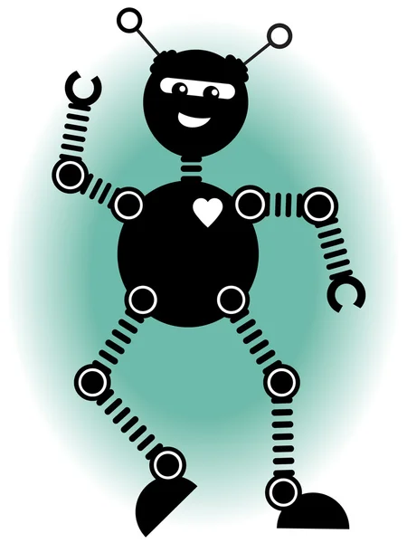 Jolly robot bailando — Archivo Imágenes Vectoriales