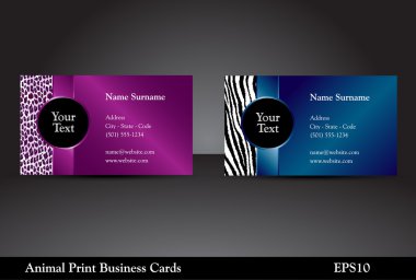 Animal Print Business Cards, Vector Version clipart