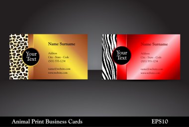 Animal Print Business Cards clipart