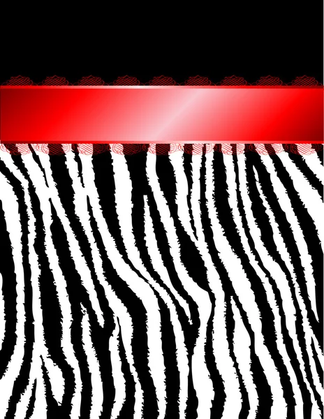 Listras de zebra e fita vermelha — Vetor de Stock