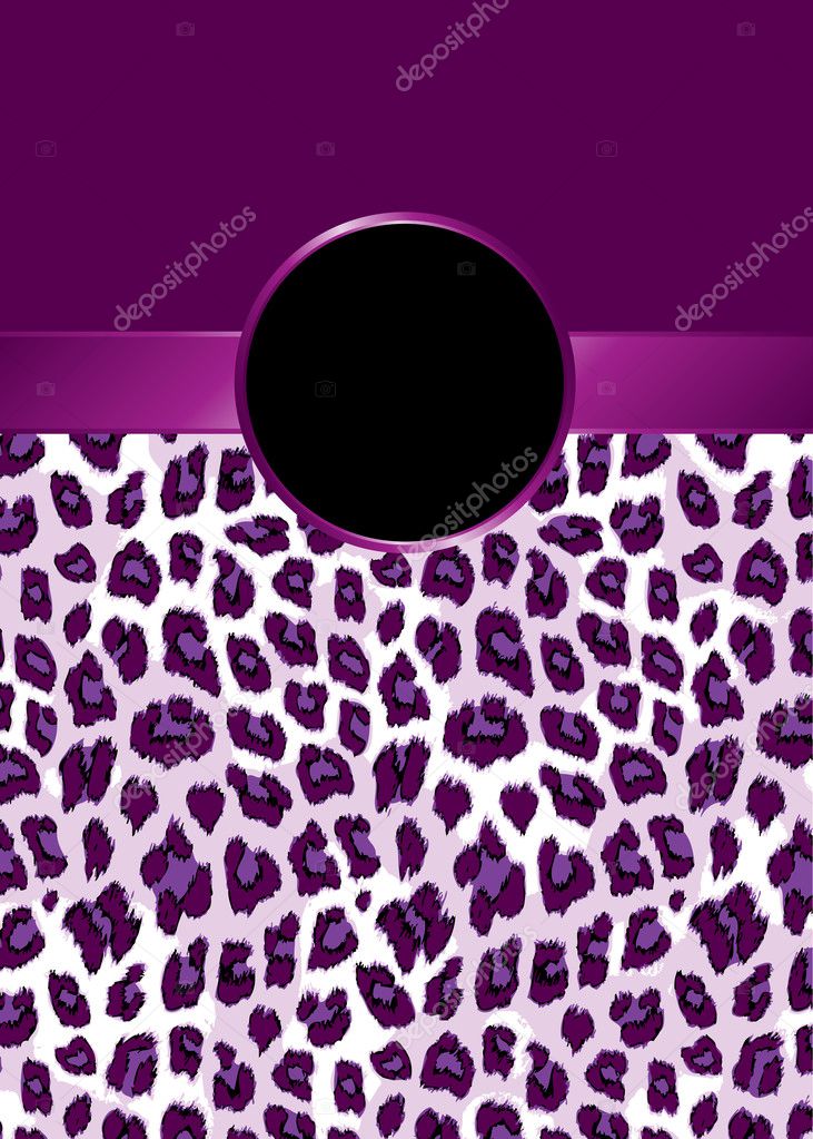 Purple Leopard Print with Ribbon and Rosette