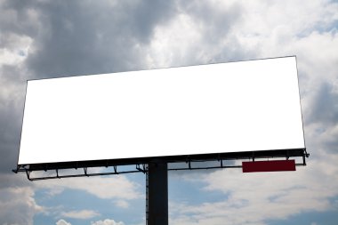 The billboard on the blue sky background. clipart