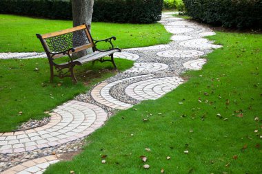 The alley of a garden outdoor.