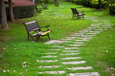 The alley of a garden outdoor.