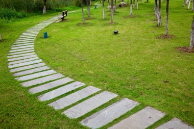 The alley of a garden outdoor.