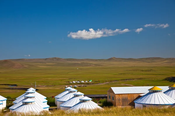 stock image Yurt - Nomad's tent is the national dwelling of Inner Mongolia .
