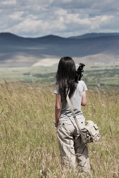 stock image The girl in the meadow outdoor