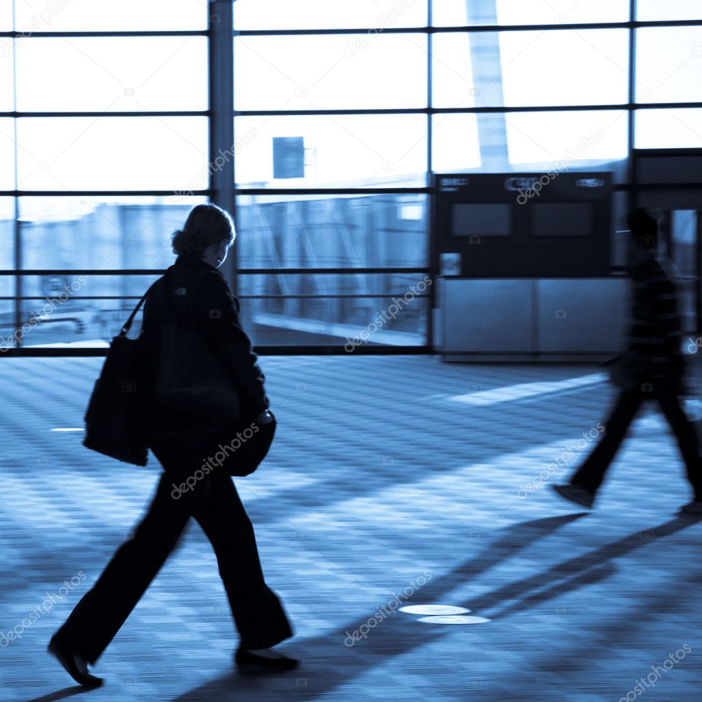 Bags at the airport, motion blur