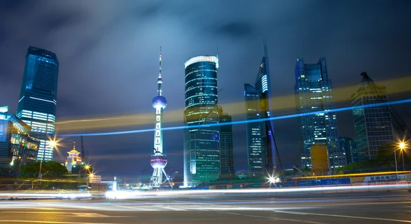 Widok nocy Szanghaju — Zdjęcie stockowe