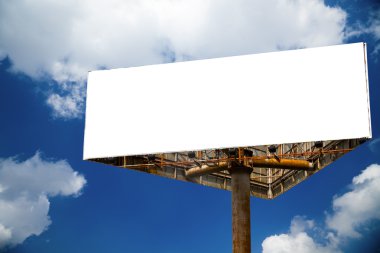 The billboard on the blue sky background. clipart